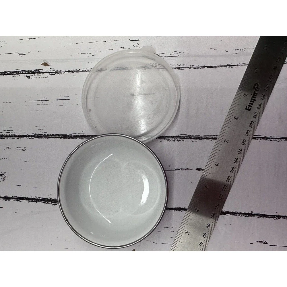 Vintage Enamelware Bowl With Lid  Happy Kitchen Utensils Tomato 4 Inches